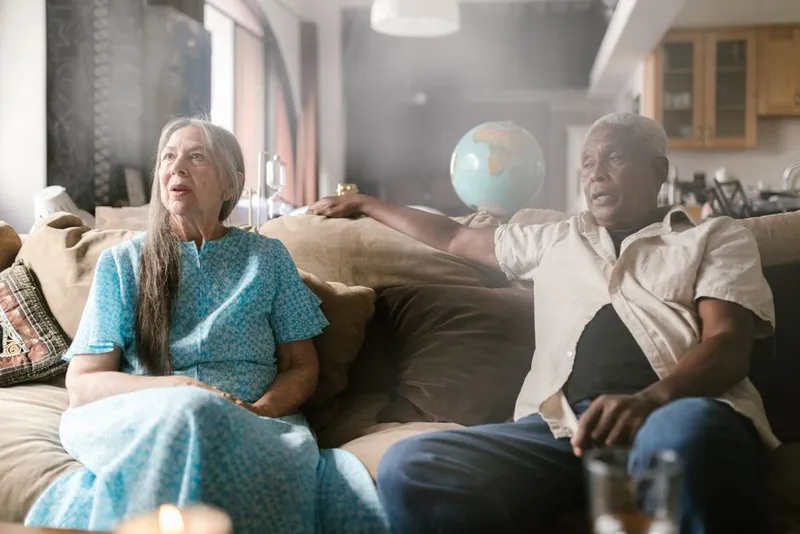 Couple in a calm, honest conversation at home