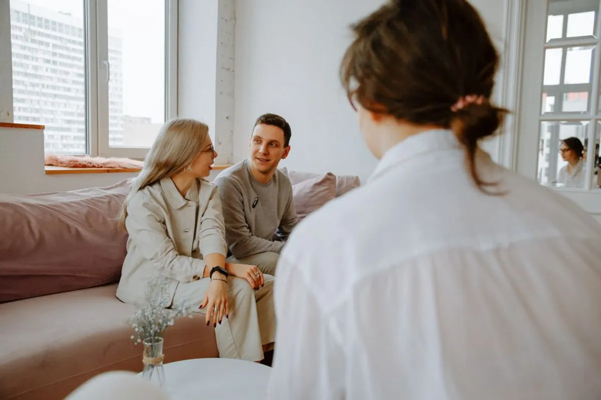 Couple in a therapy session with a counsellor