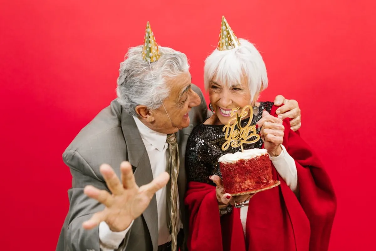 Couple celebrating together