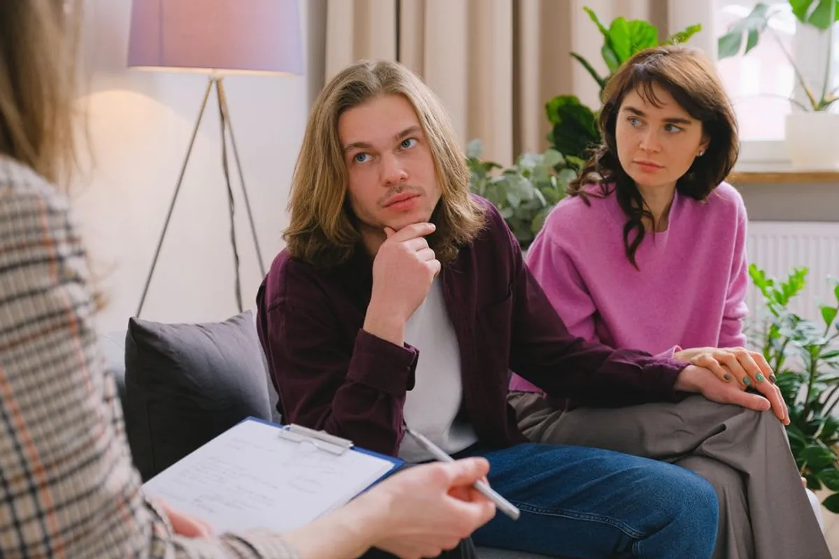 Couple in a professional therapy session