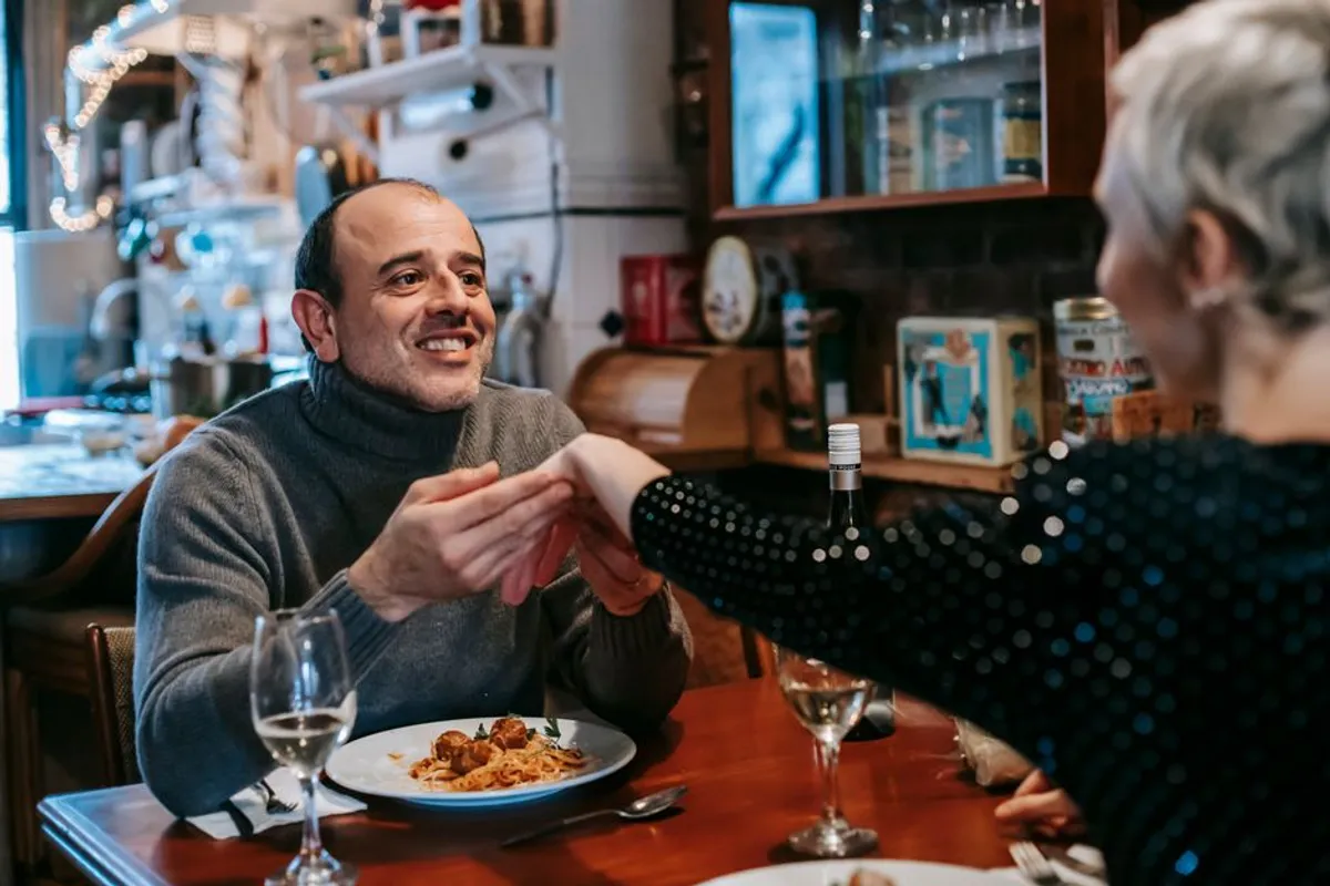 Couple sharing a happy moment together