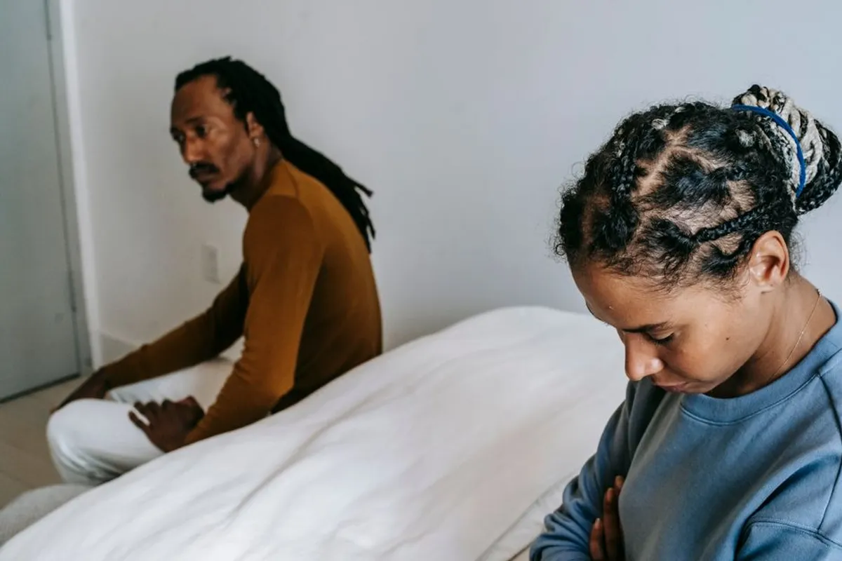 Couple in a tense, serious moment together