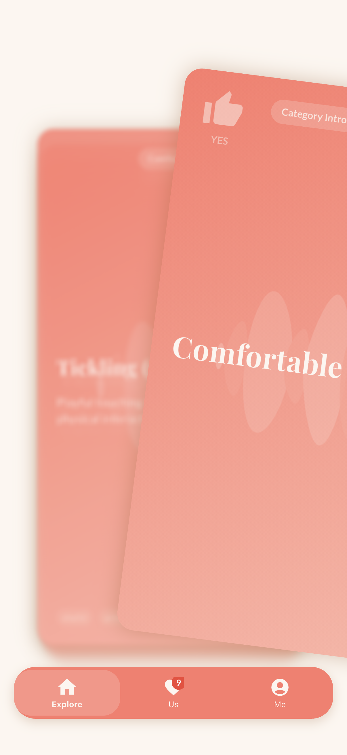 YNM Swipe Interface - Discover shared desires by swiping on intimate experiences